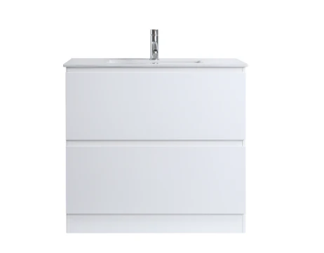 DNF 900 GLOSSY WHITE Floor Standing Plywood VANITY--Ceremic Basin